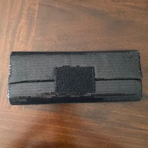 Black sequin clutch